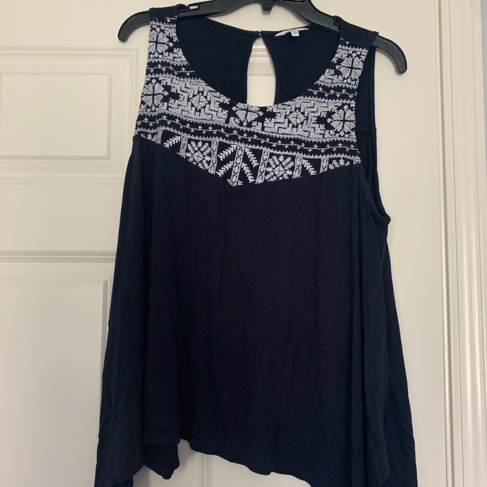 Navy blue Crown and ivy tank top